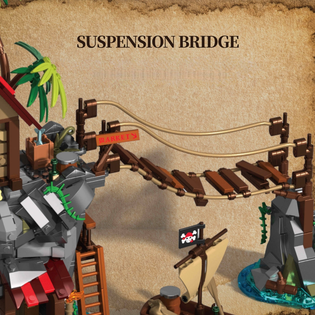 Cliffside Broken Mast Cabin Building Blocks Set