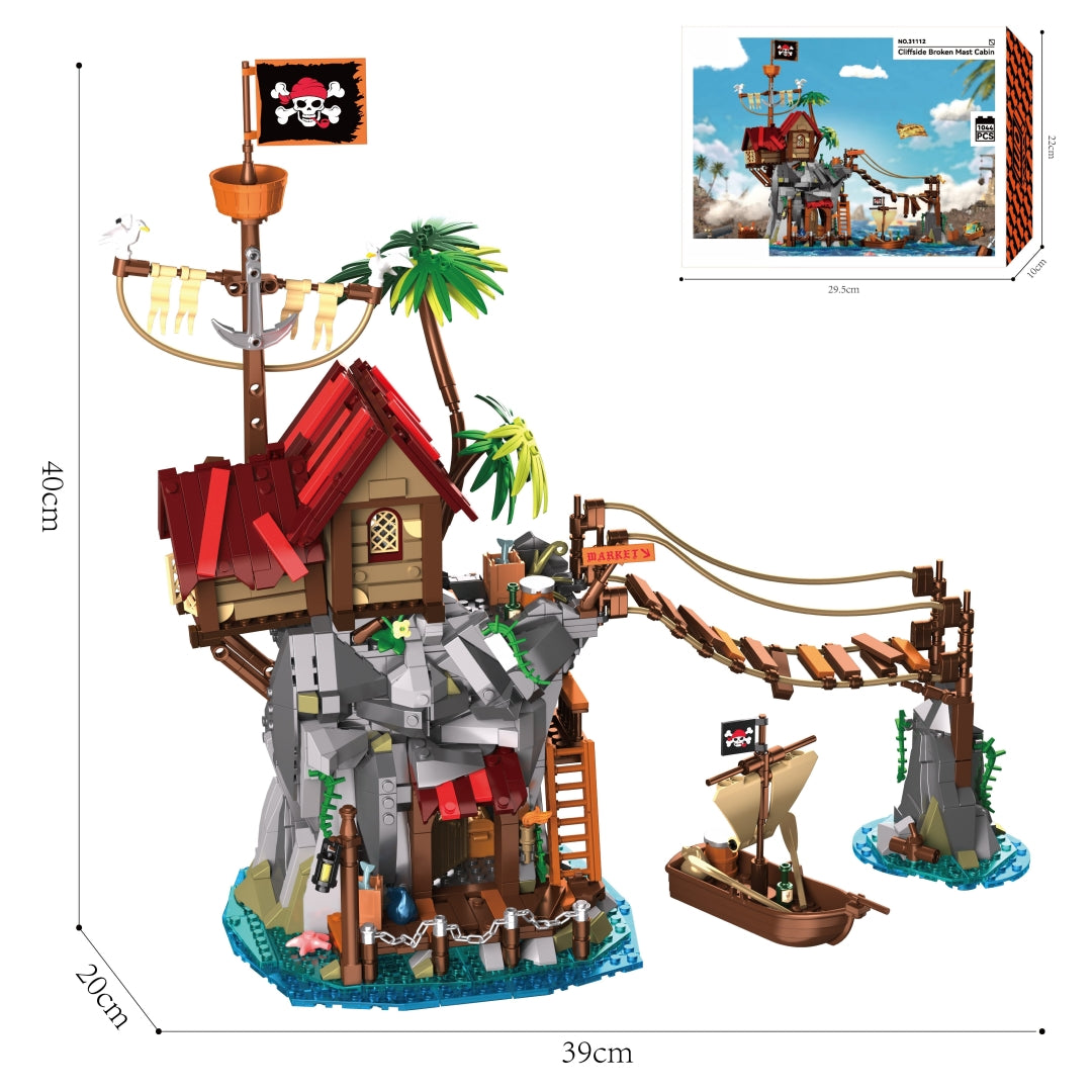 Cliffside Broken Mast Cabin Building Blocks Set