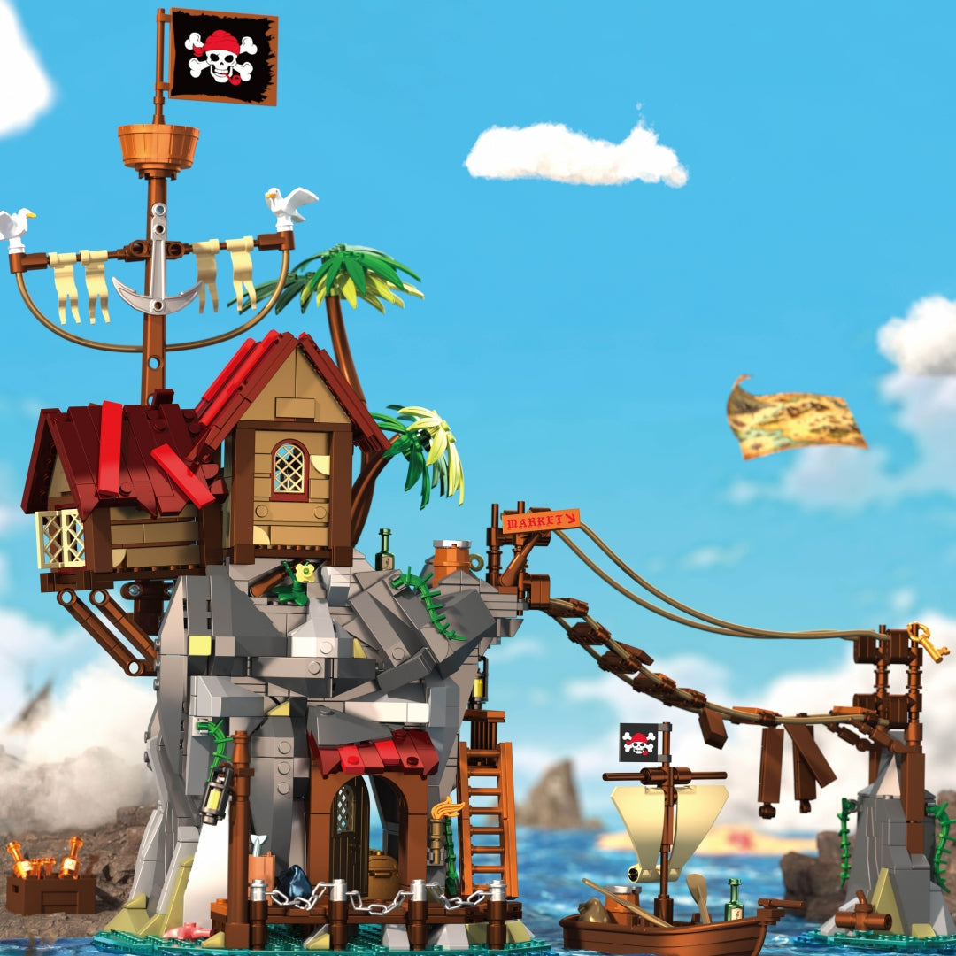 Cliffside Broken Mast Cabin Building Blocks Set