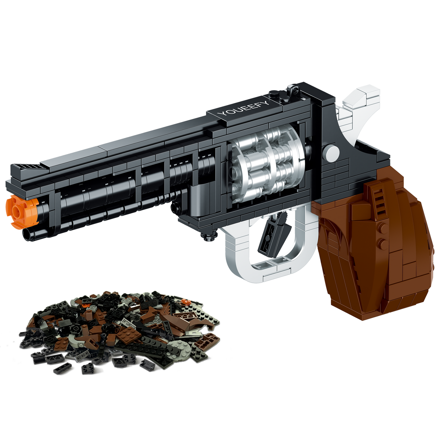 1:1 Revolver Model Pistol Building Blocks Set