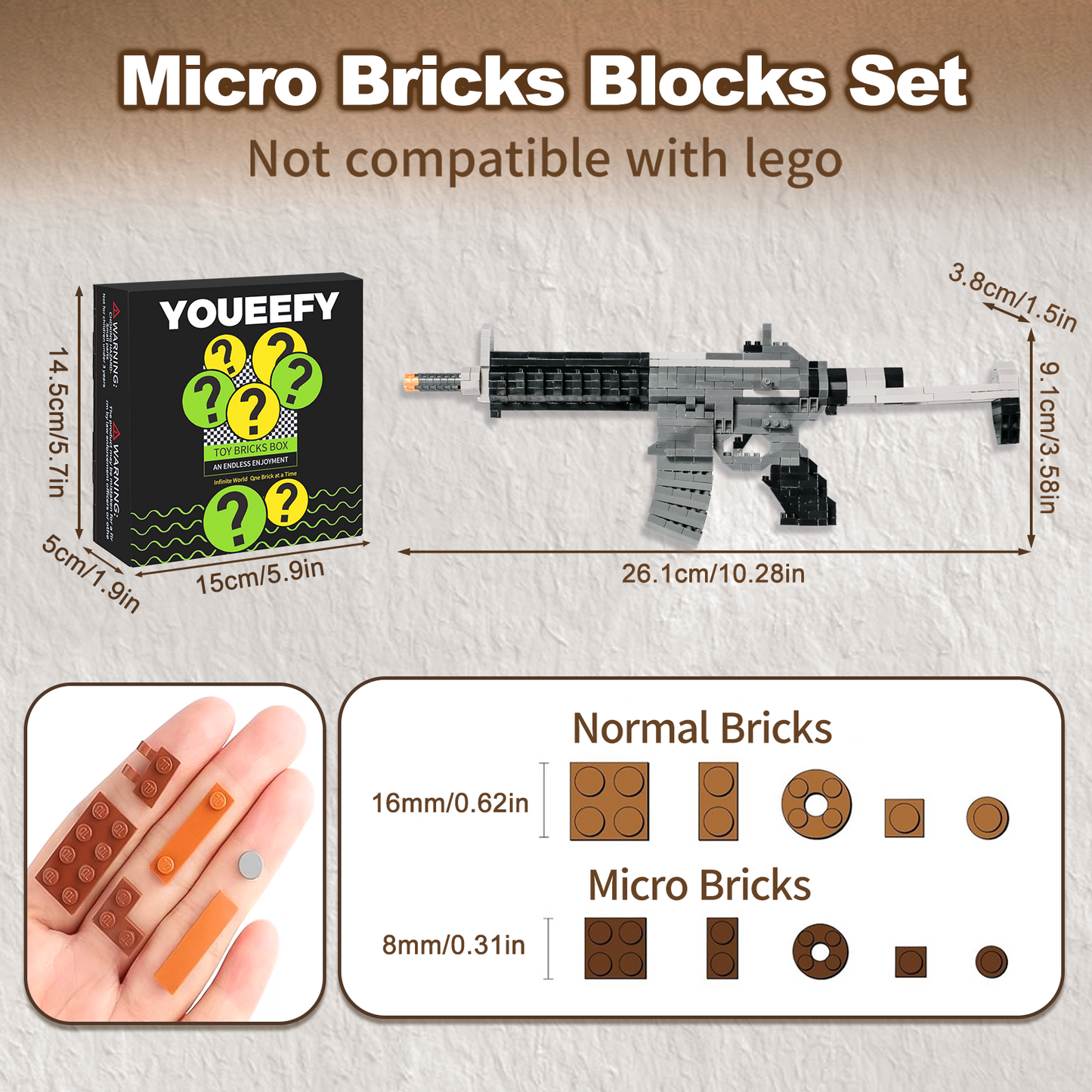 1:3 HK416-C Model Gun Building Blocks Set