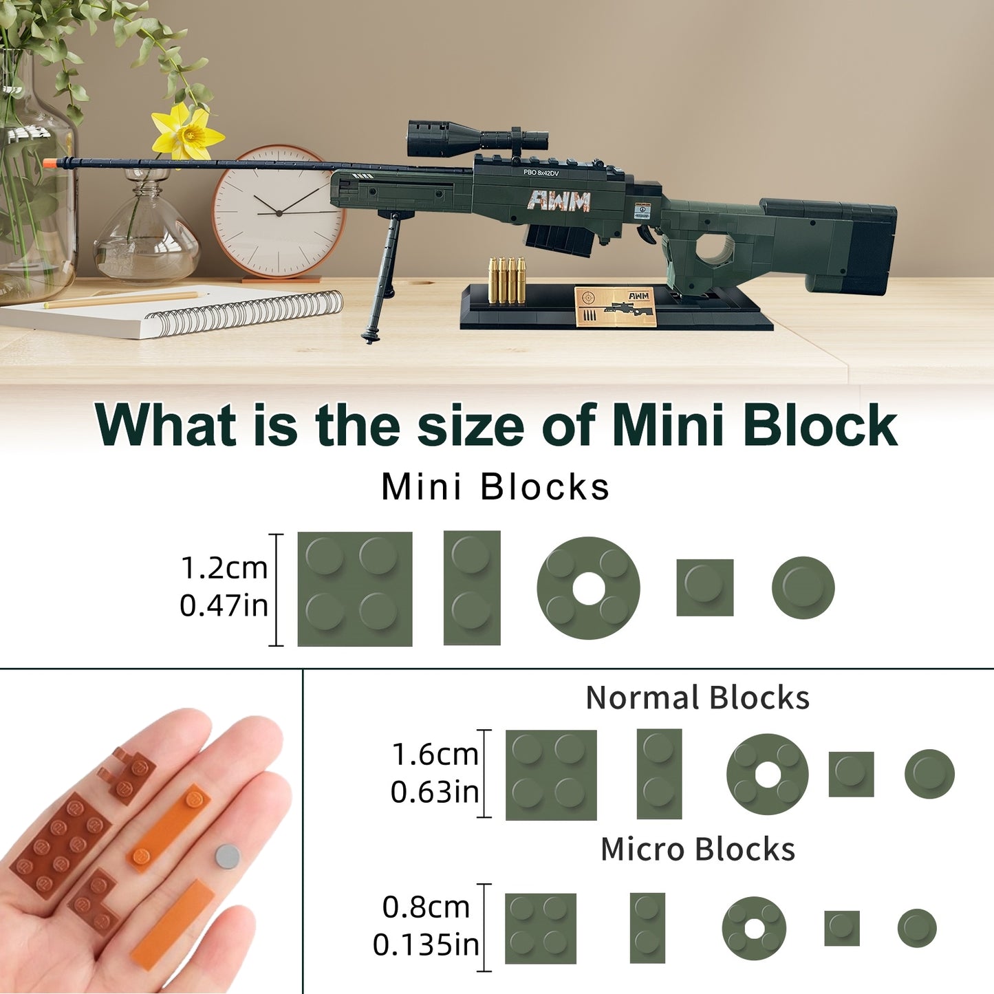 1:1 AWM Model Gun Building Blocks Set