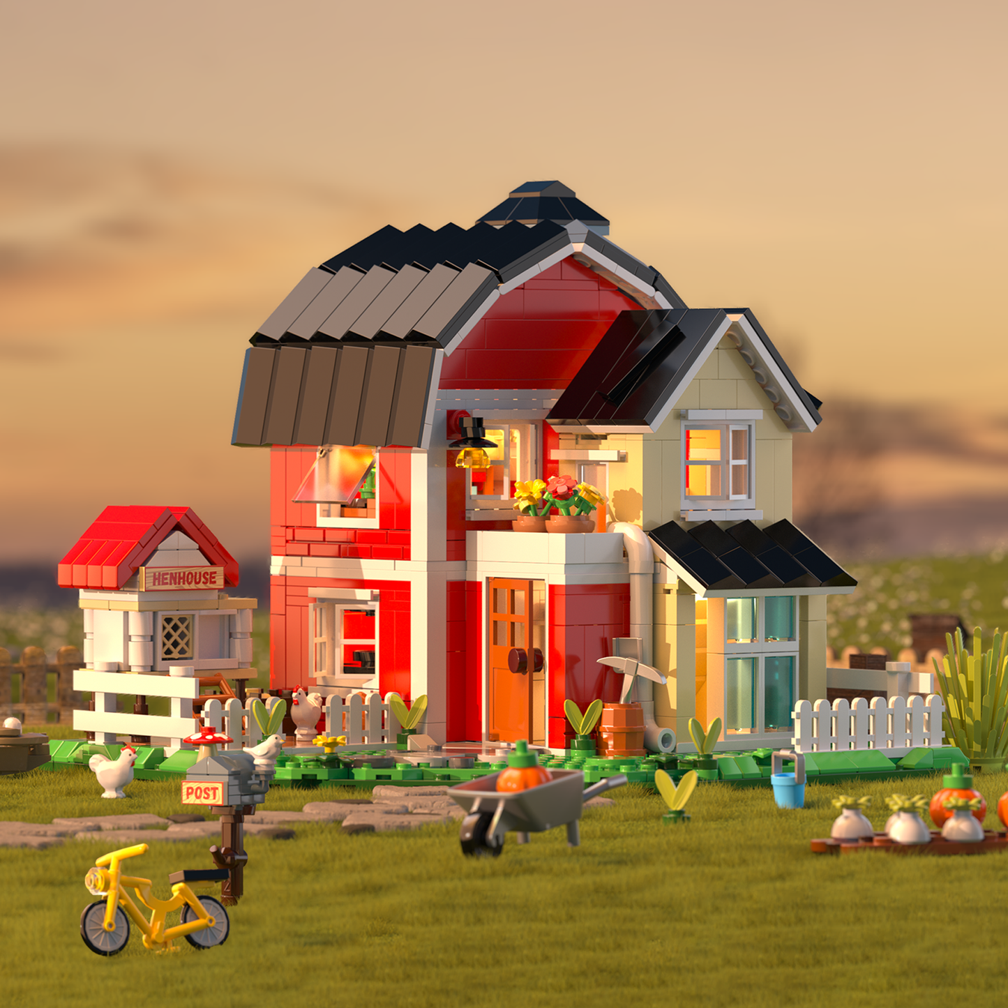 Ranch Cottage Building Blocks Set
