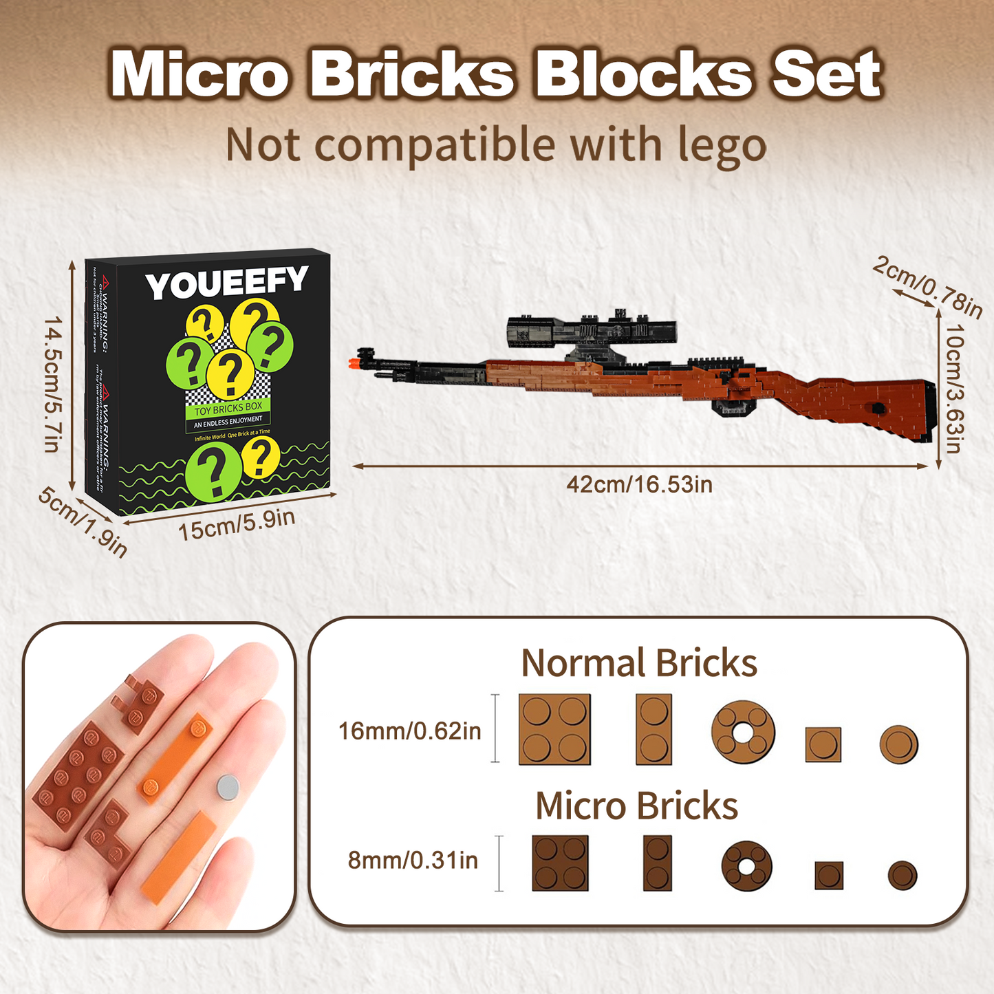 1:3 98K Model Gun Building Blocks Set
