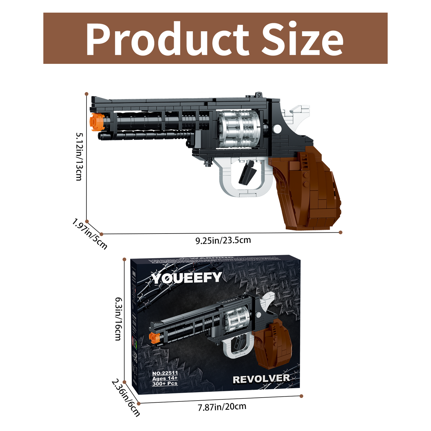 1:1 Revolver Model Pistol Building Blocks Set