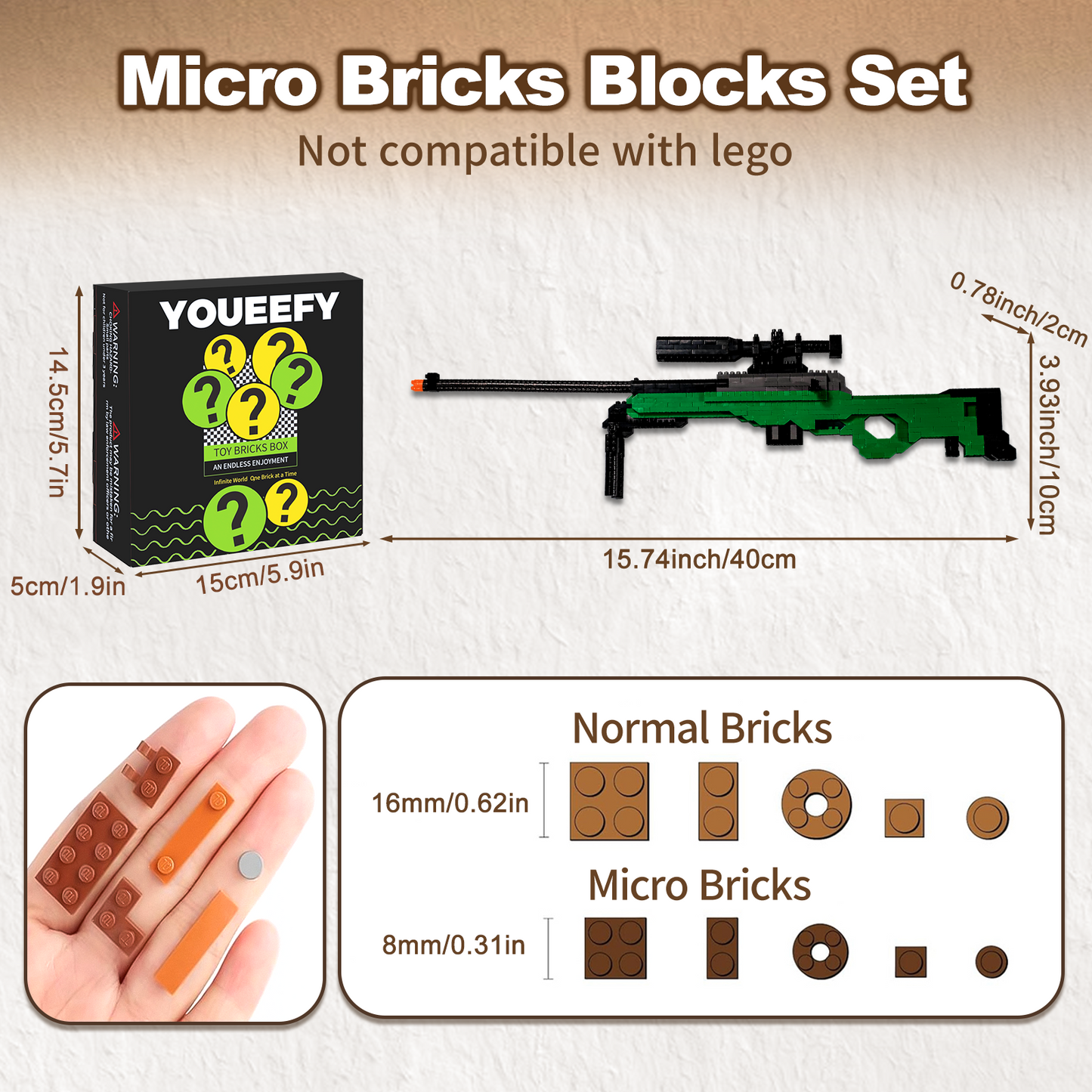 1:3 AWM Model Gun Building Blocks Set