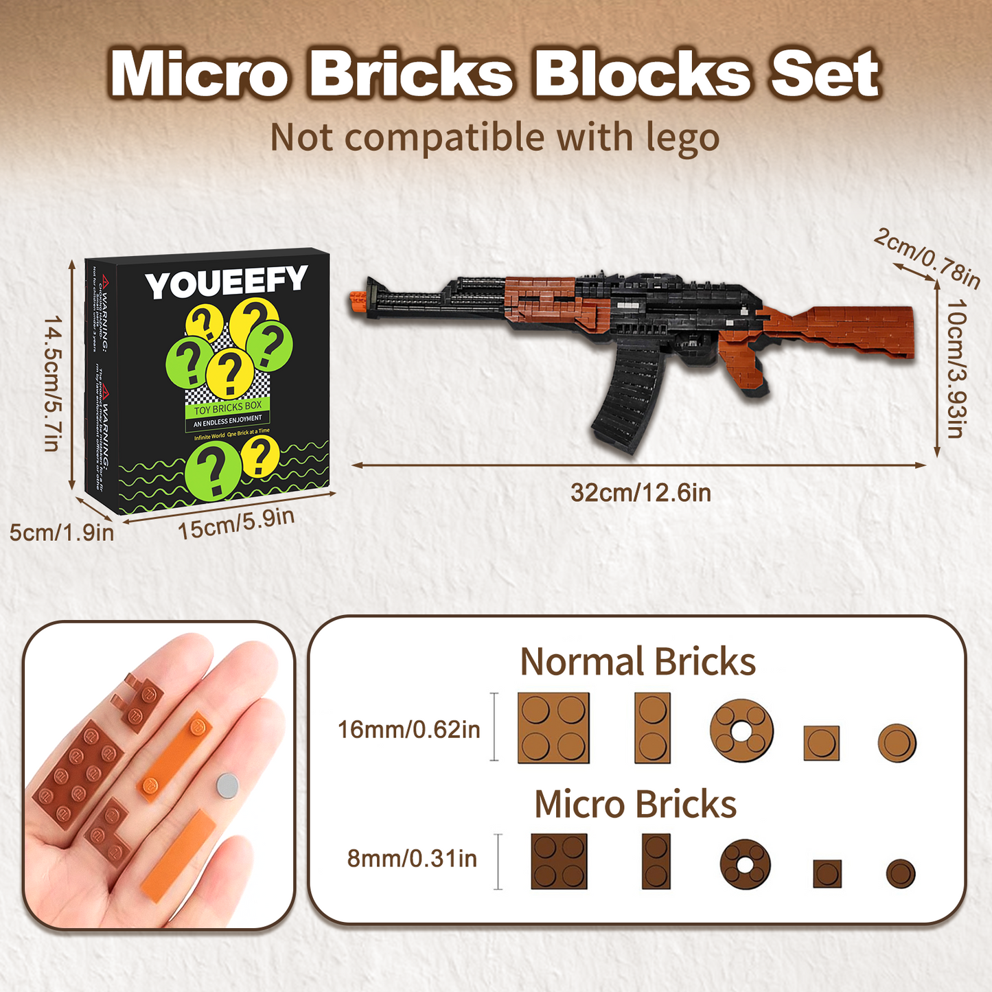 1:3 AK-47 Model Gun Building Blocks Set