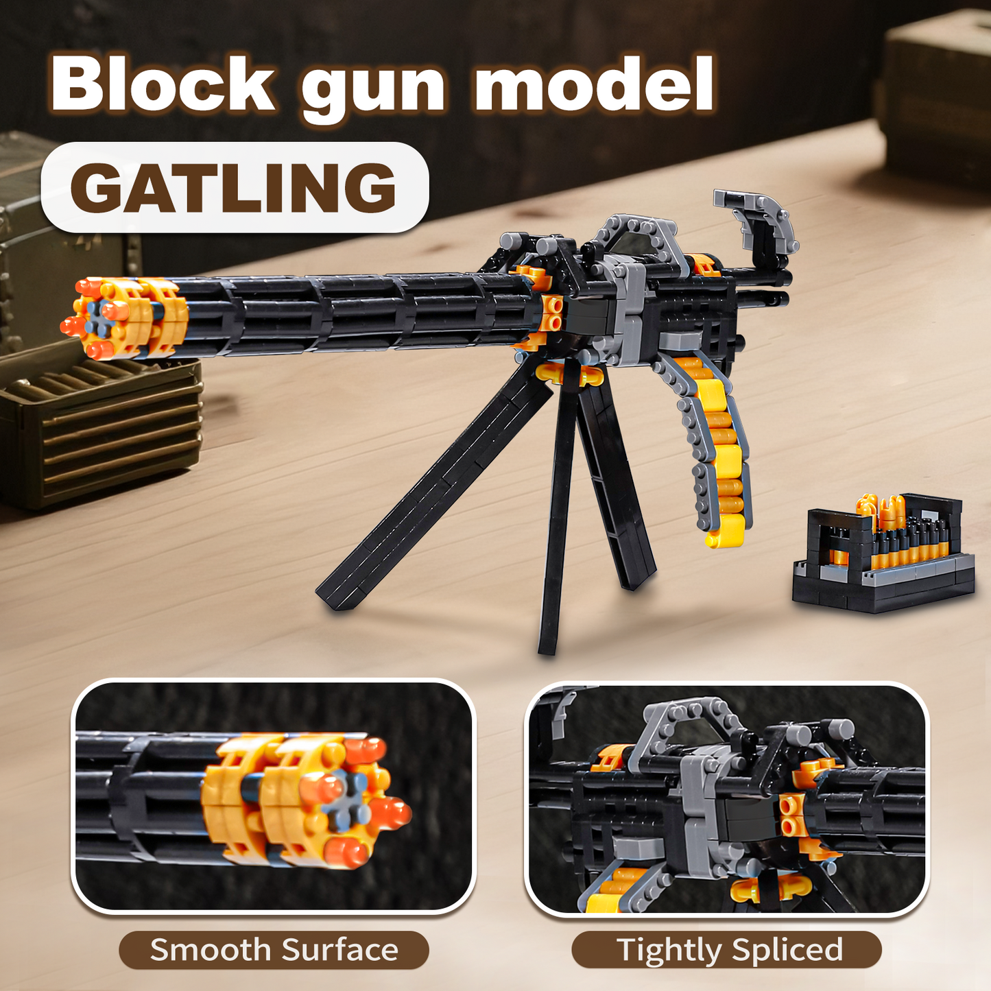 1:3 Gatling Model Gun Building Blocks Set