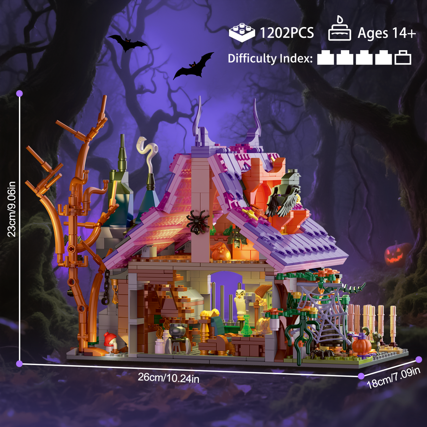 Magical House Kit for Witches & Wizards Building Set with Lights