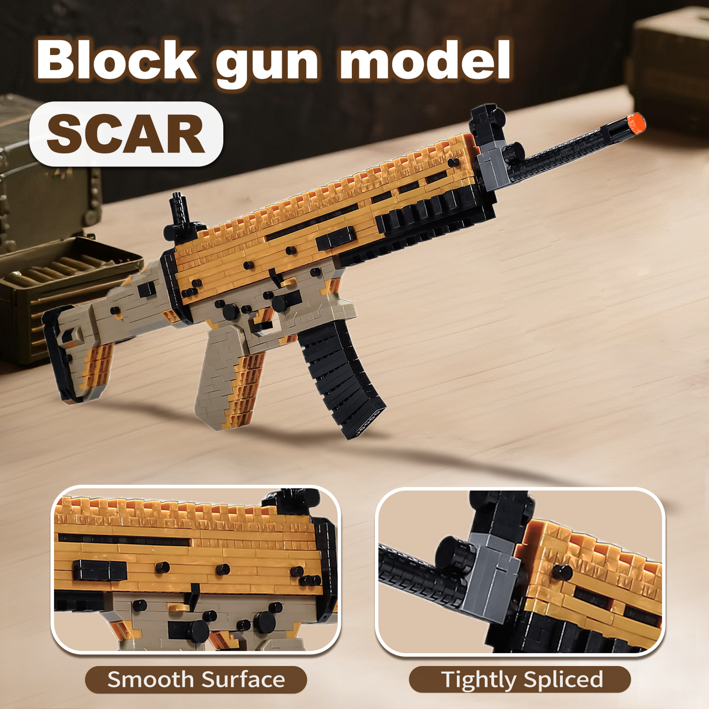 1:3 Scar Model Gun Building Blocks Set