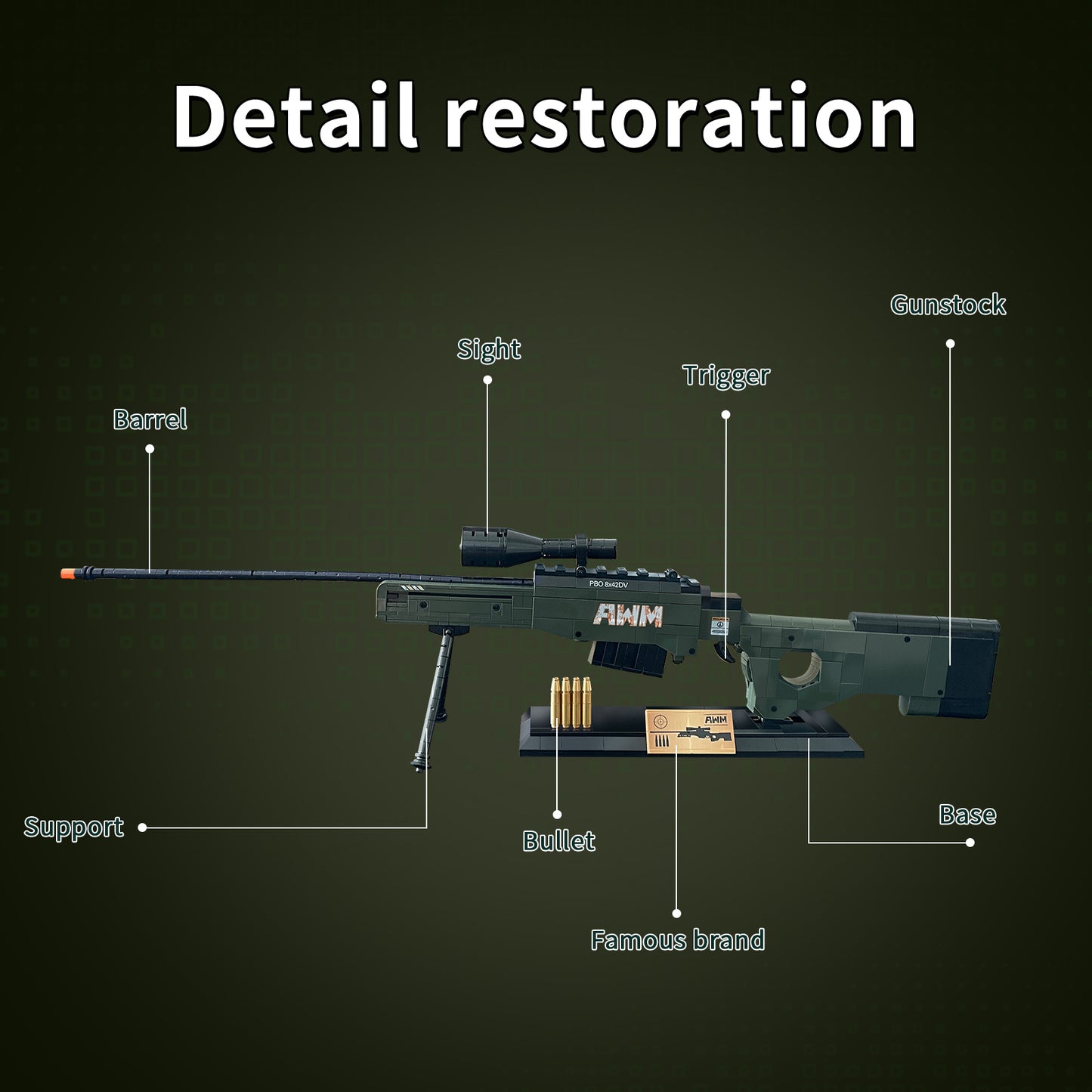 1:1 AWM Model Gun Building Blocks Set