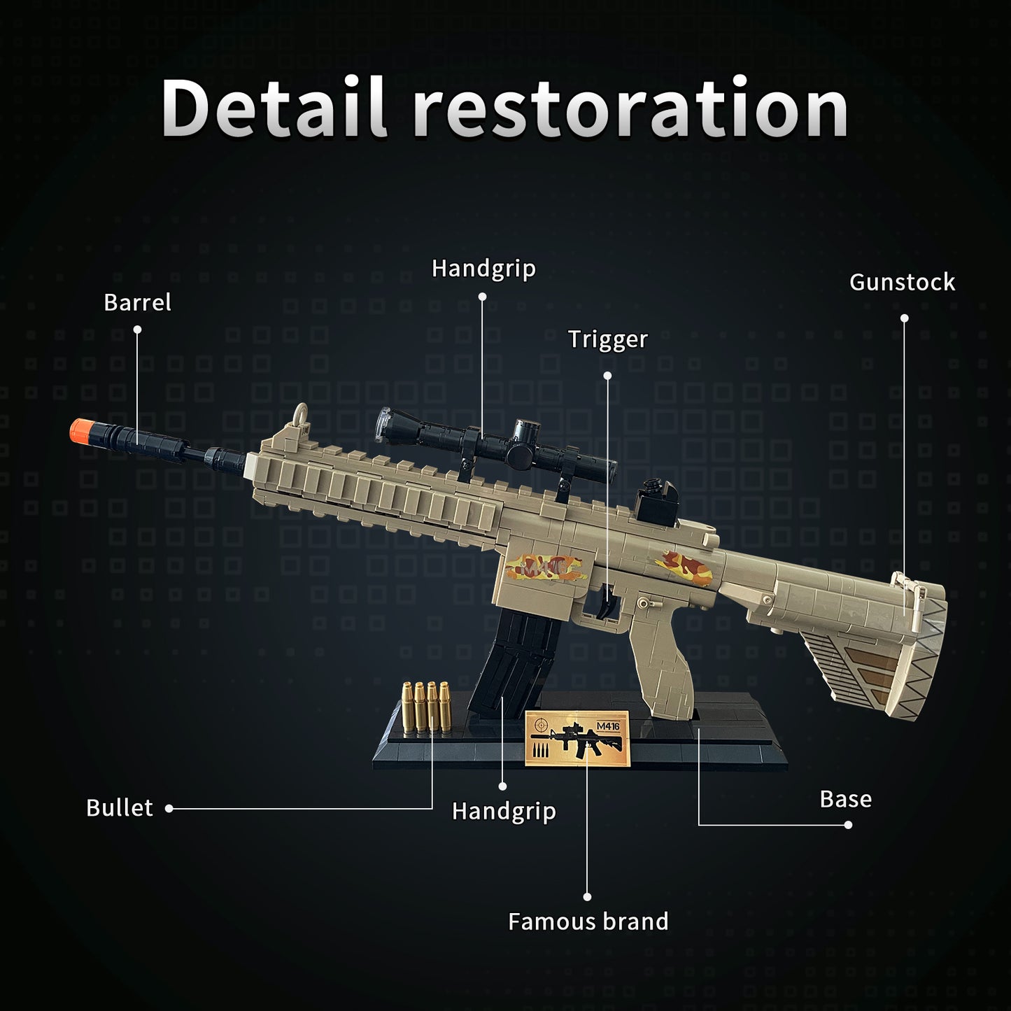 1:1 M416 Model Gun Building Blocks Set