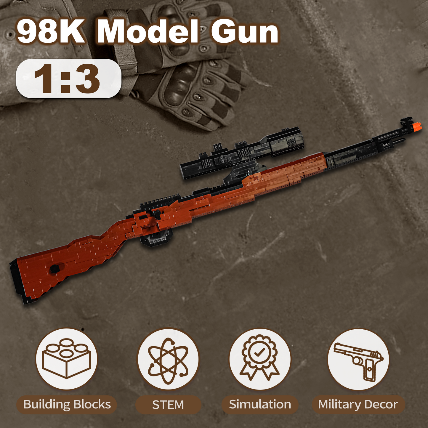 1:3 98K Model Gun Building Blocks Set