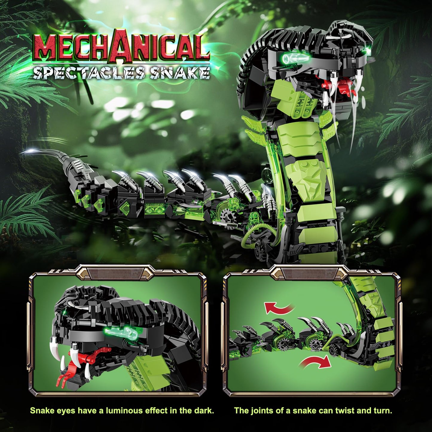 Mechanical Spectacles Snake Building Blocks Set