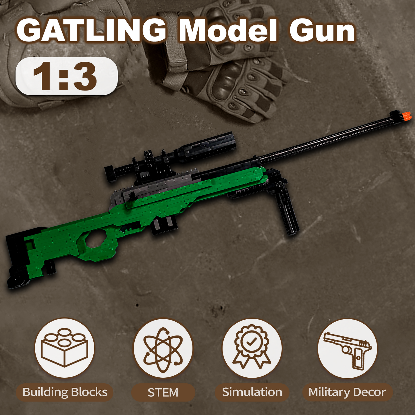 1:3 AWM Model Gun Building Blocks Set