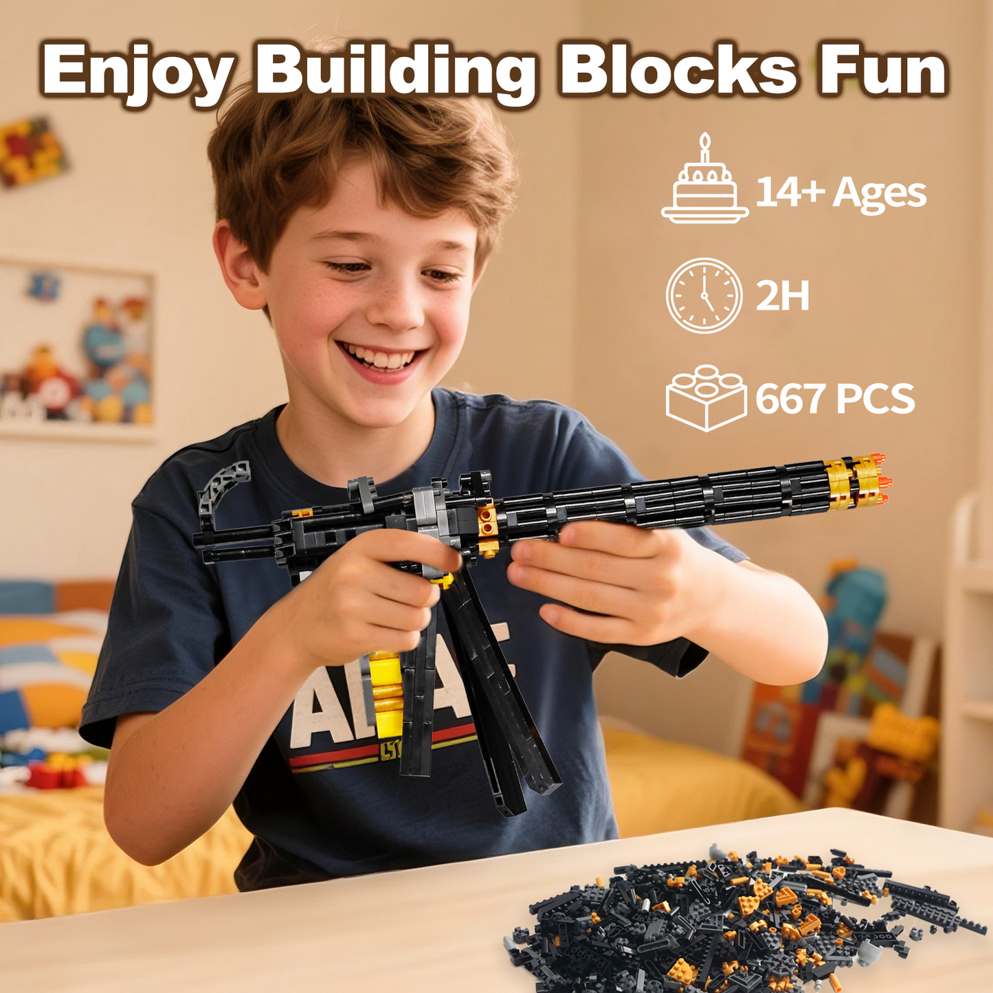 1:3 Gatling Model Gun Building Blocks Set