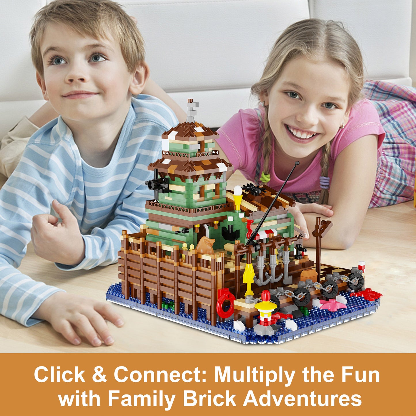 Fishing Village Store House Building Blocks Set