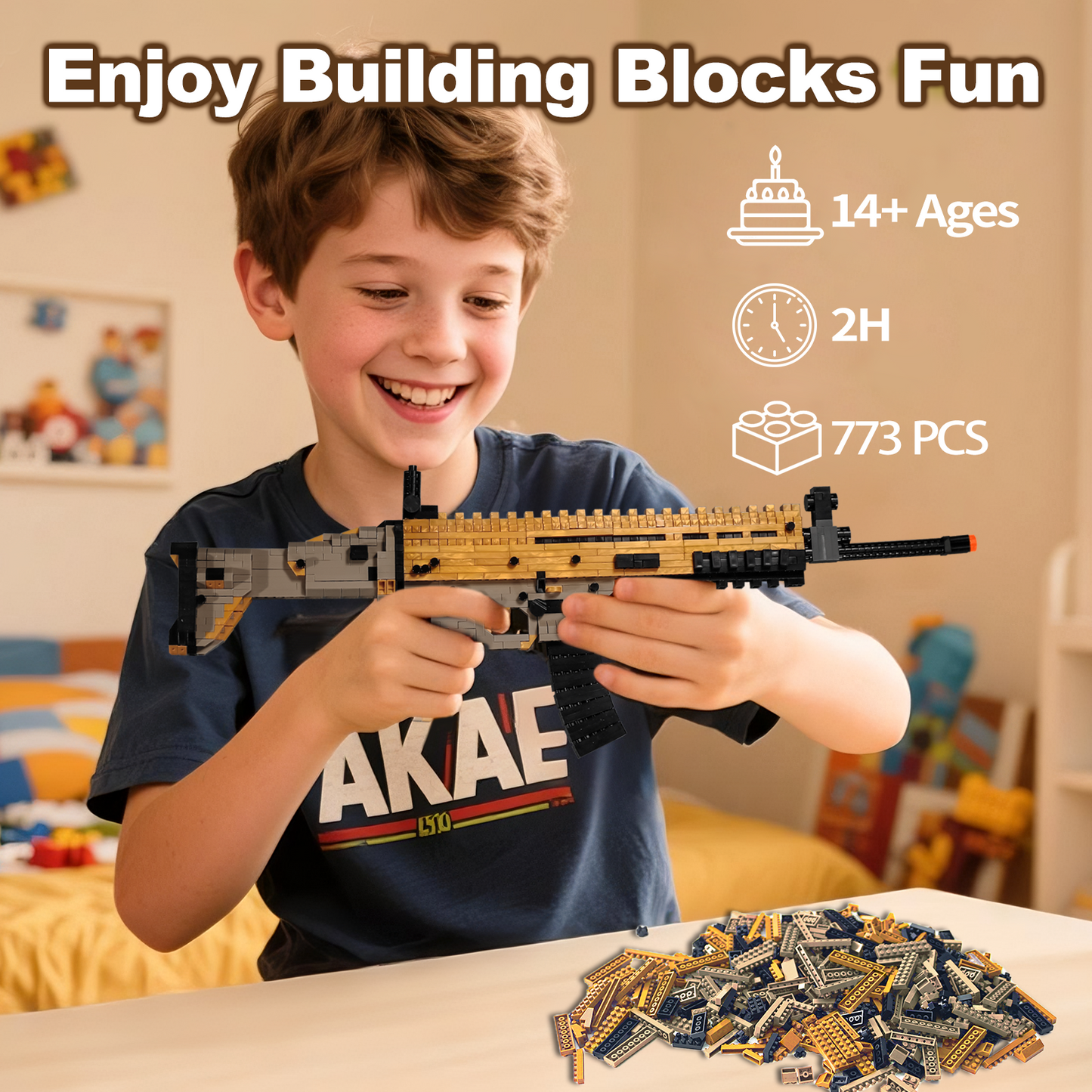 1:3 Scar Model Gun Building Blocks Set