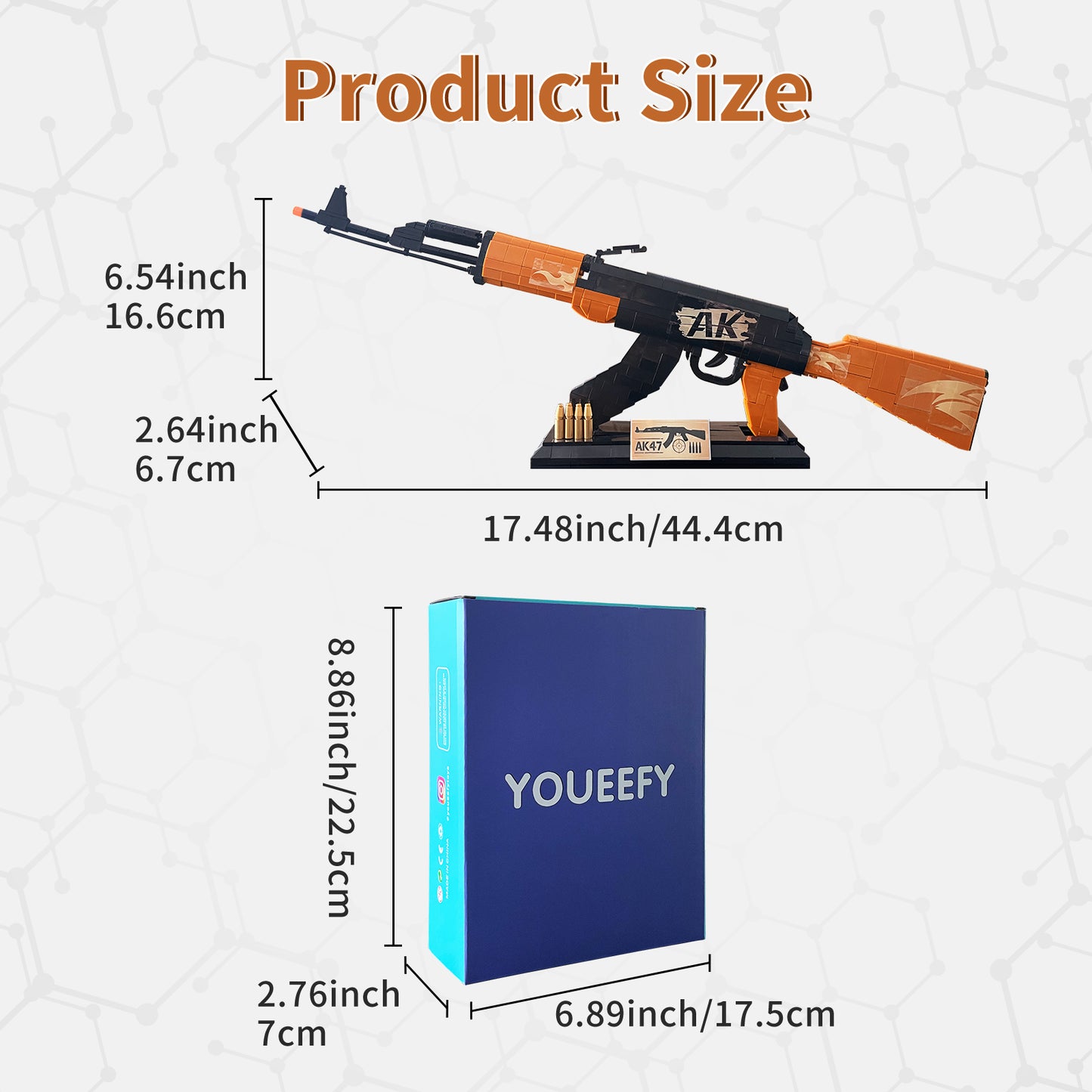 1:1 AK47 Model Gun Building Blocks Set