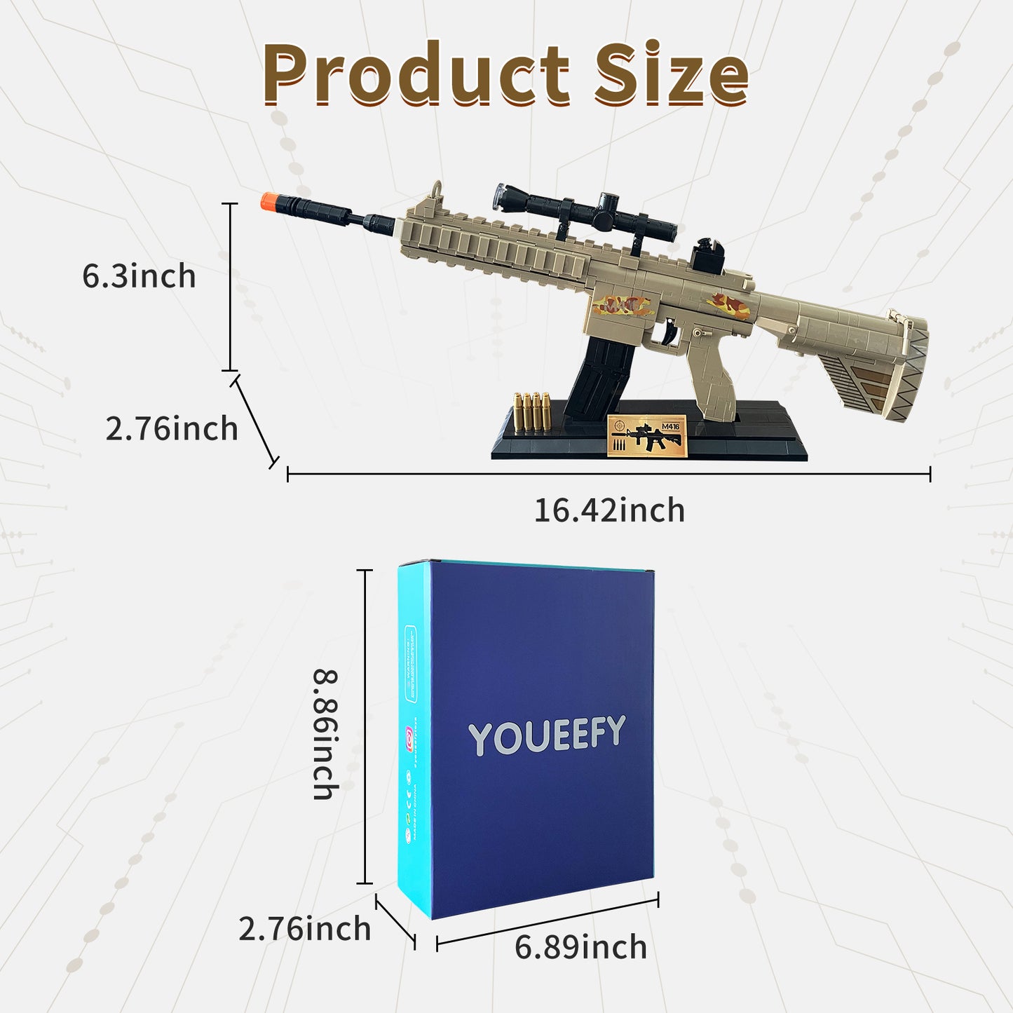 1:1 M416 Model Gun Building Blocks Set