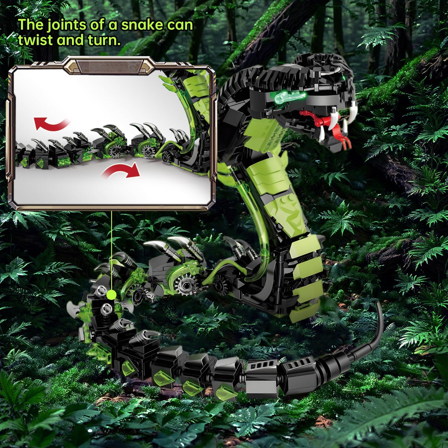 Mechanical Spectacles Snake Building Blocks Set
