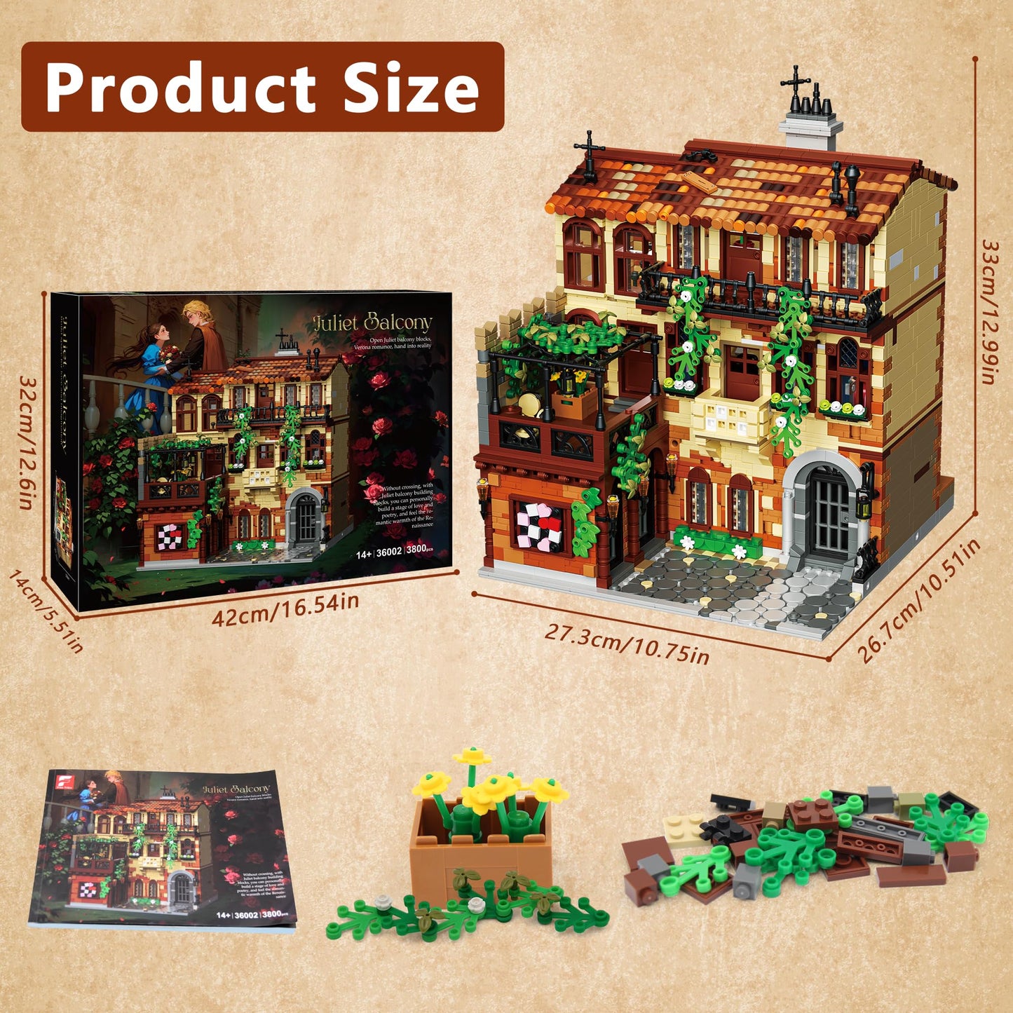 Juliet Balcony House Building Blocks Set