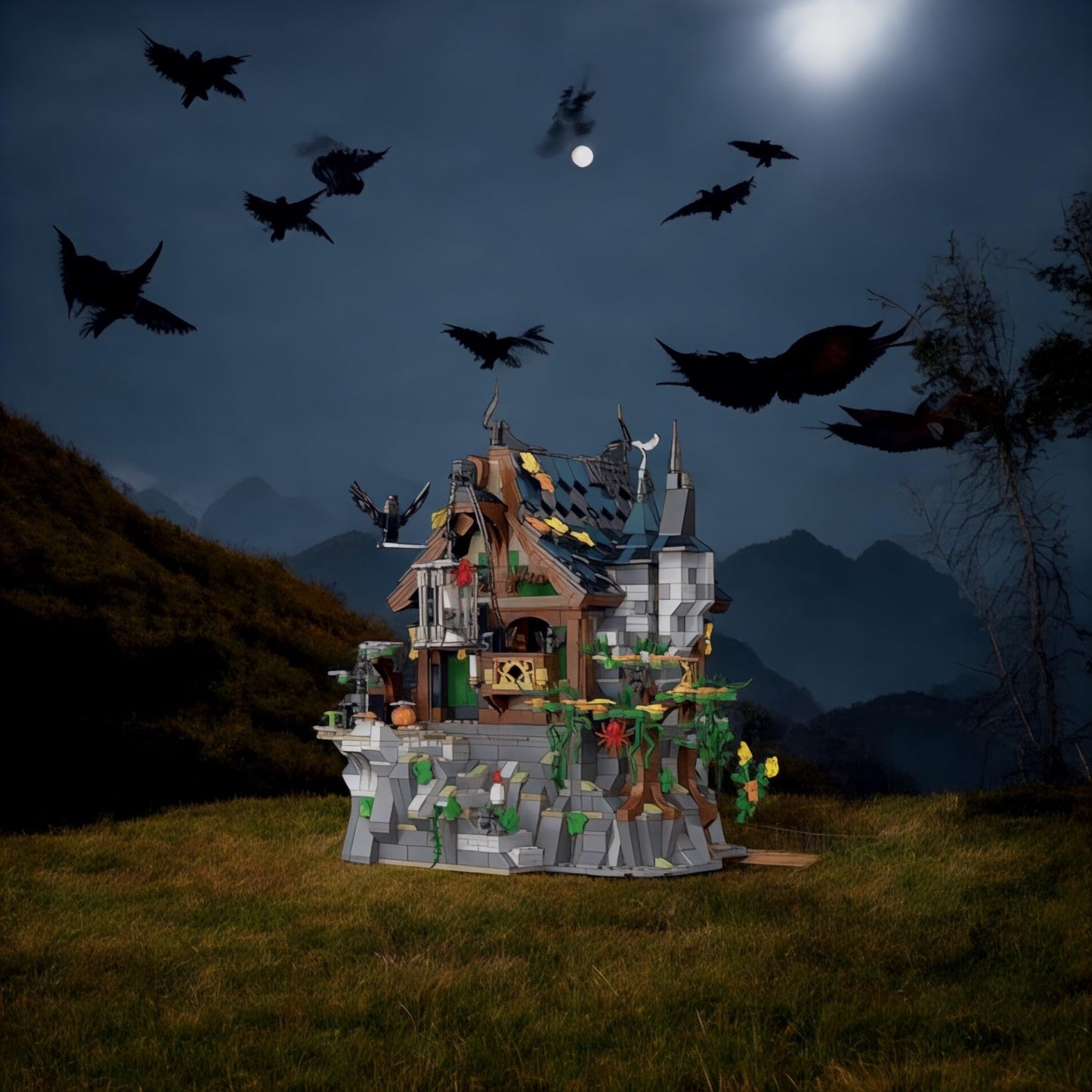 Medieval Wizard's Cabin Building Blocks Set