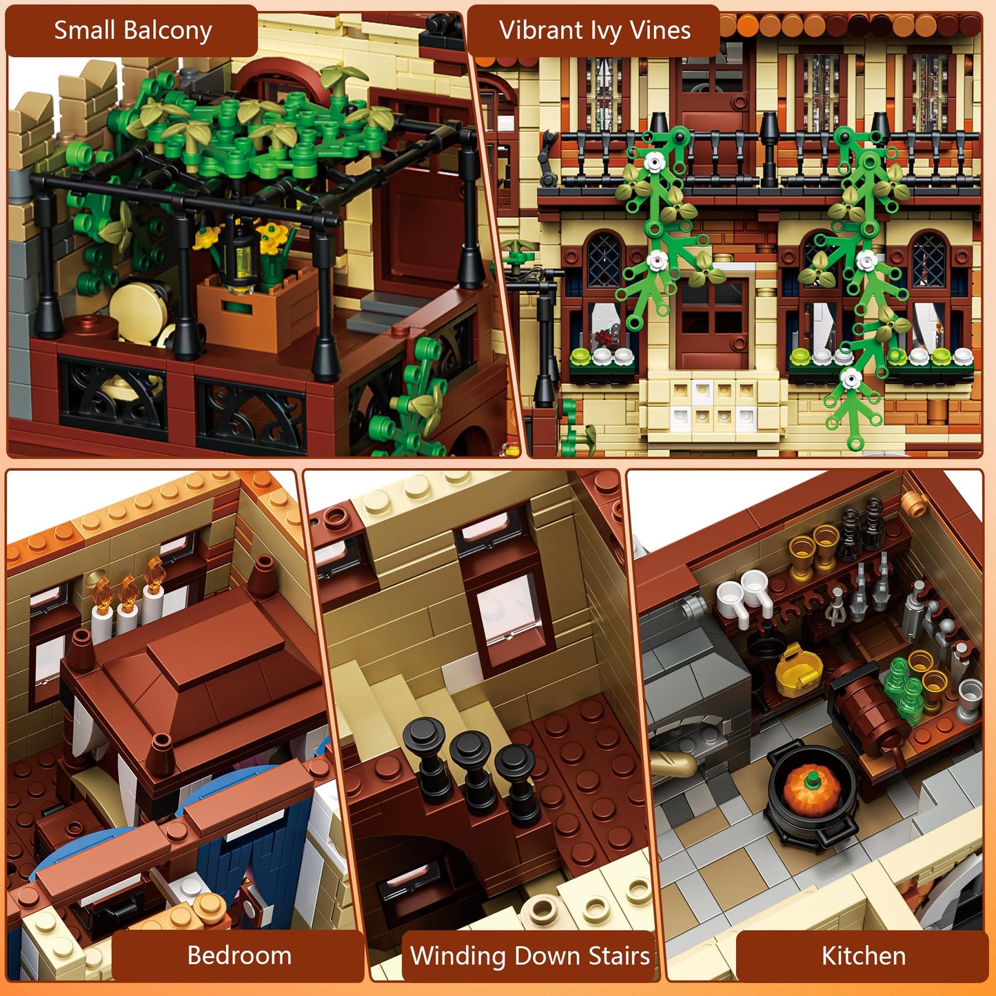 Juliet Balcony House Building Blocks Set