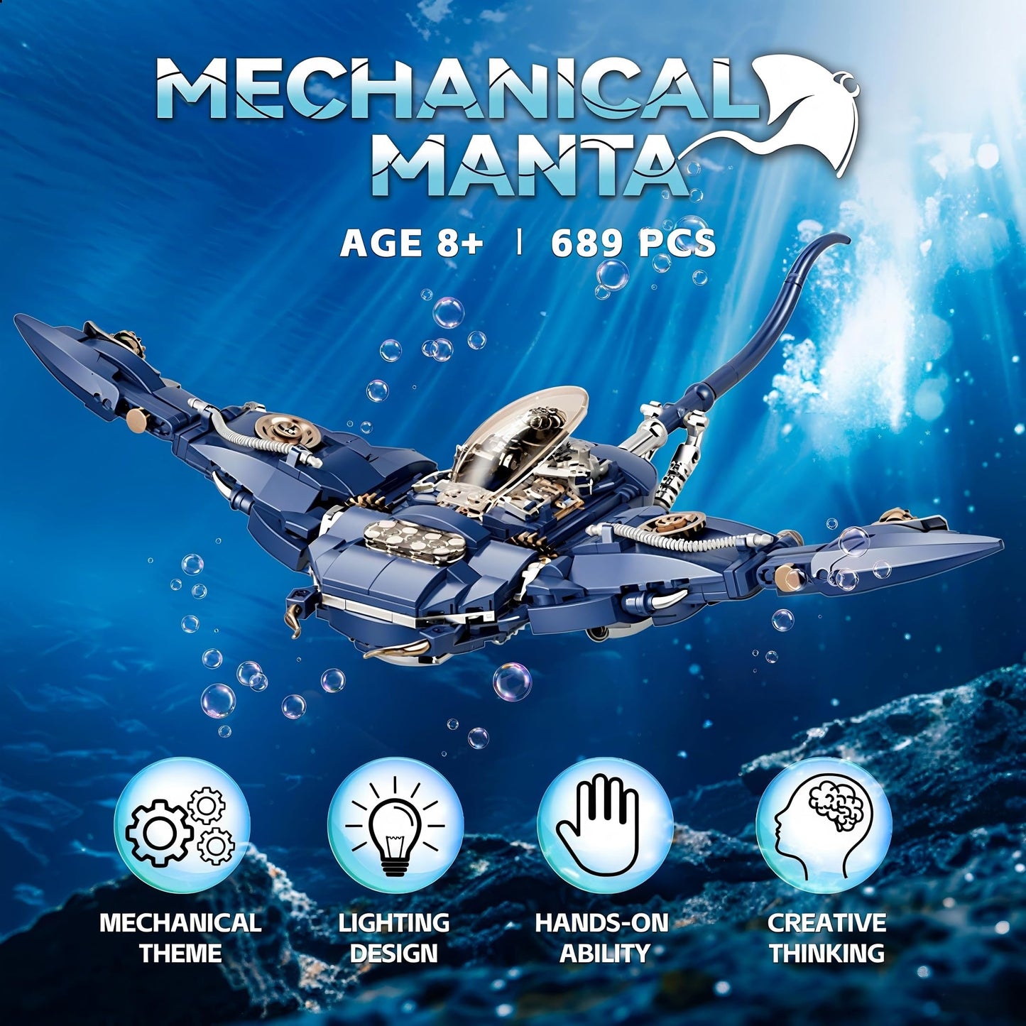 Mechanical Manta Building Blocks Set