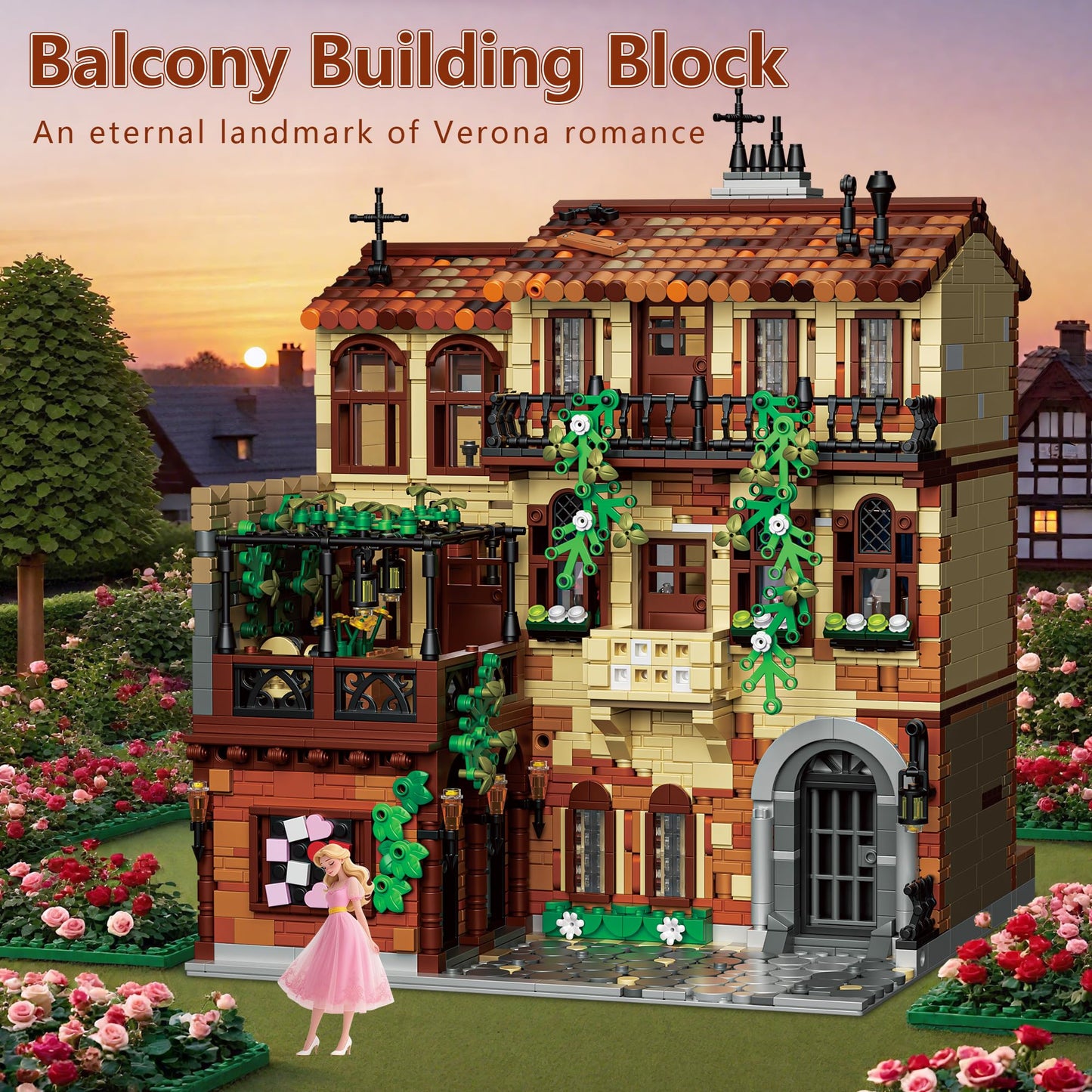 Juliet Balcony House Building Blocks Set