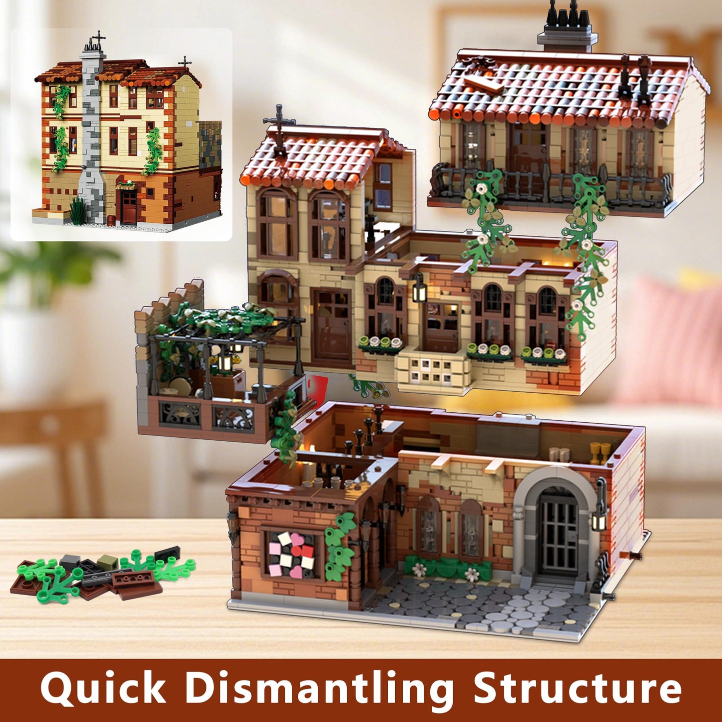 Juliet Balcony House Building Blocks Set