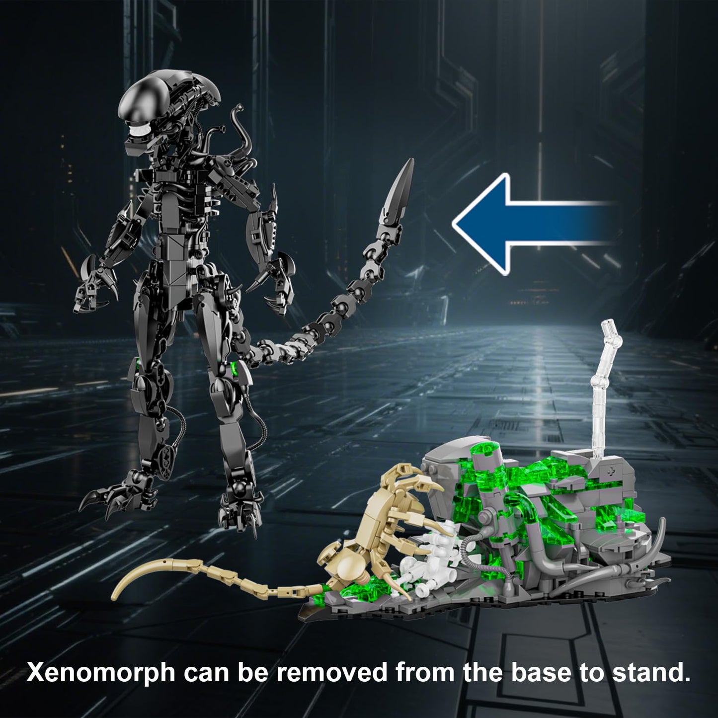 Alien Monsters Building Blocks Set, 1005 PCS Xenomorph Model Building Bricks Kit
