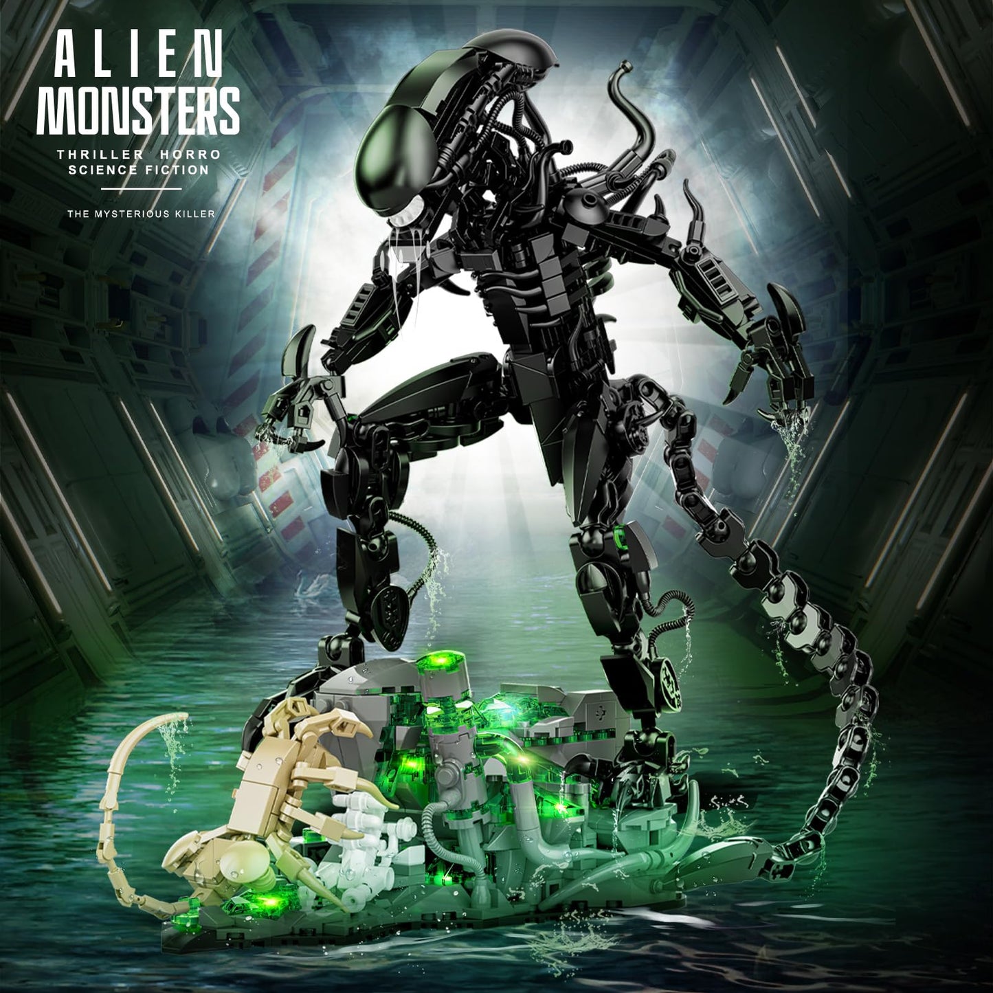 Alien Monsters Building Blocks Set, 1005 PCS Xenomorph Model Building Bricks Kit