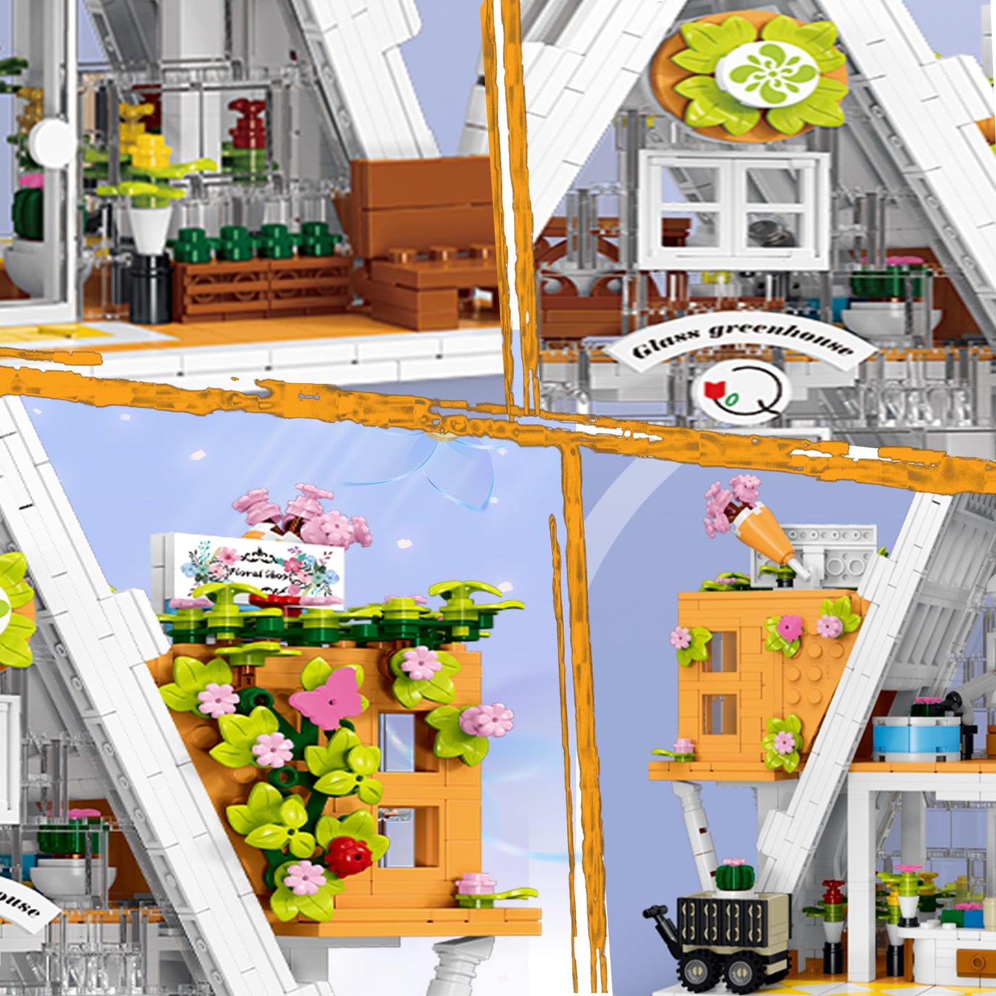 Flower House Building Blocks Set