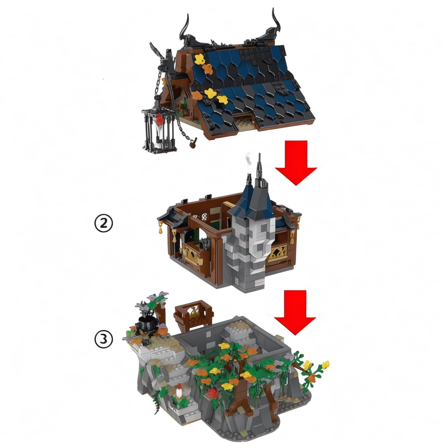 Medieval Wizard's Cabin Building Blocks Set