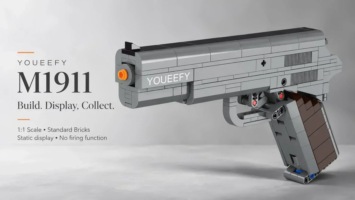 YOUEEFY M1911 brick-built static display model in side profile