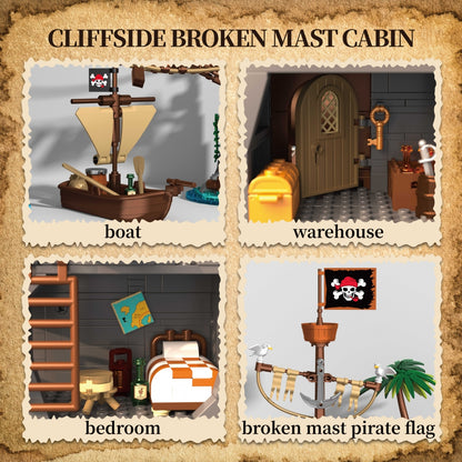 Cliffside Broken Mast Cabin Building Blocks Set