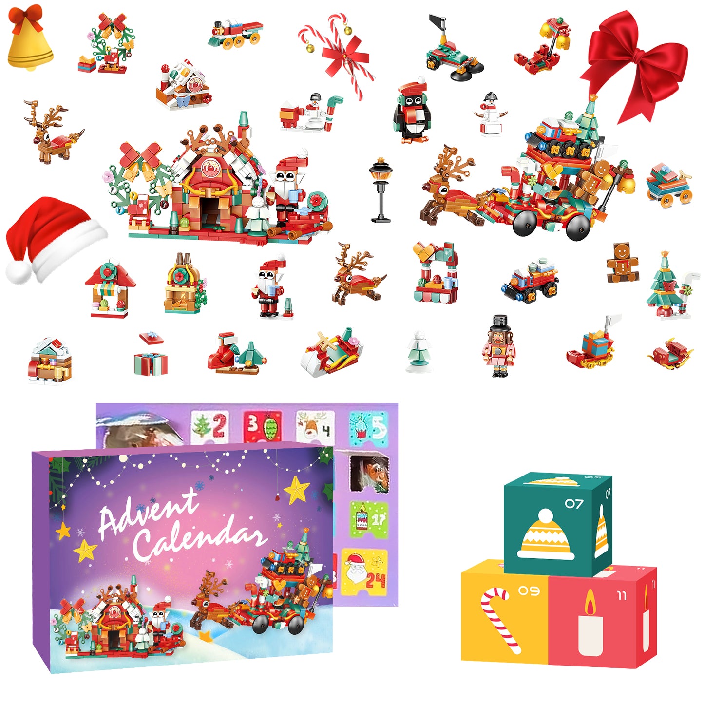 Advent Calender 2024 Building Blocks Set-24 Day Christmas Countdown(616 PCS)