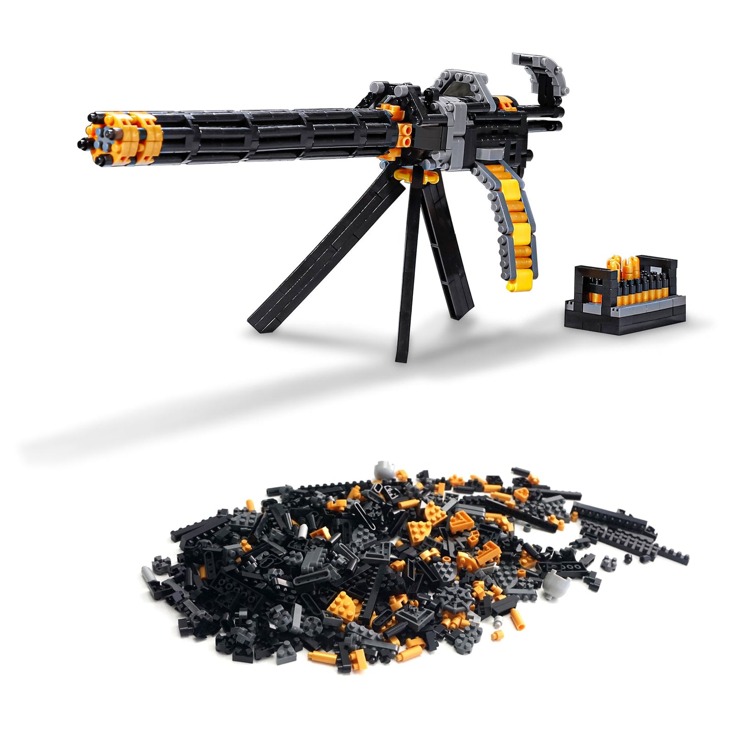 Building Blocks Gun Set 667 PCS Mini Bricks,1:3 Gatling Model Gun