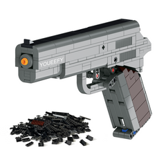 1:1 M1911 Pistol Building Blocks Kit – 300PCS Scale Model Gun Brick Set