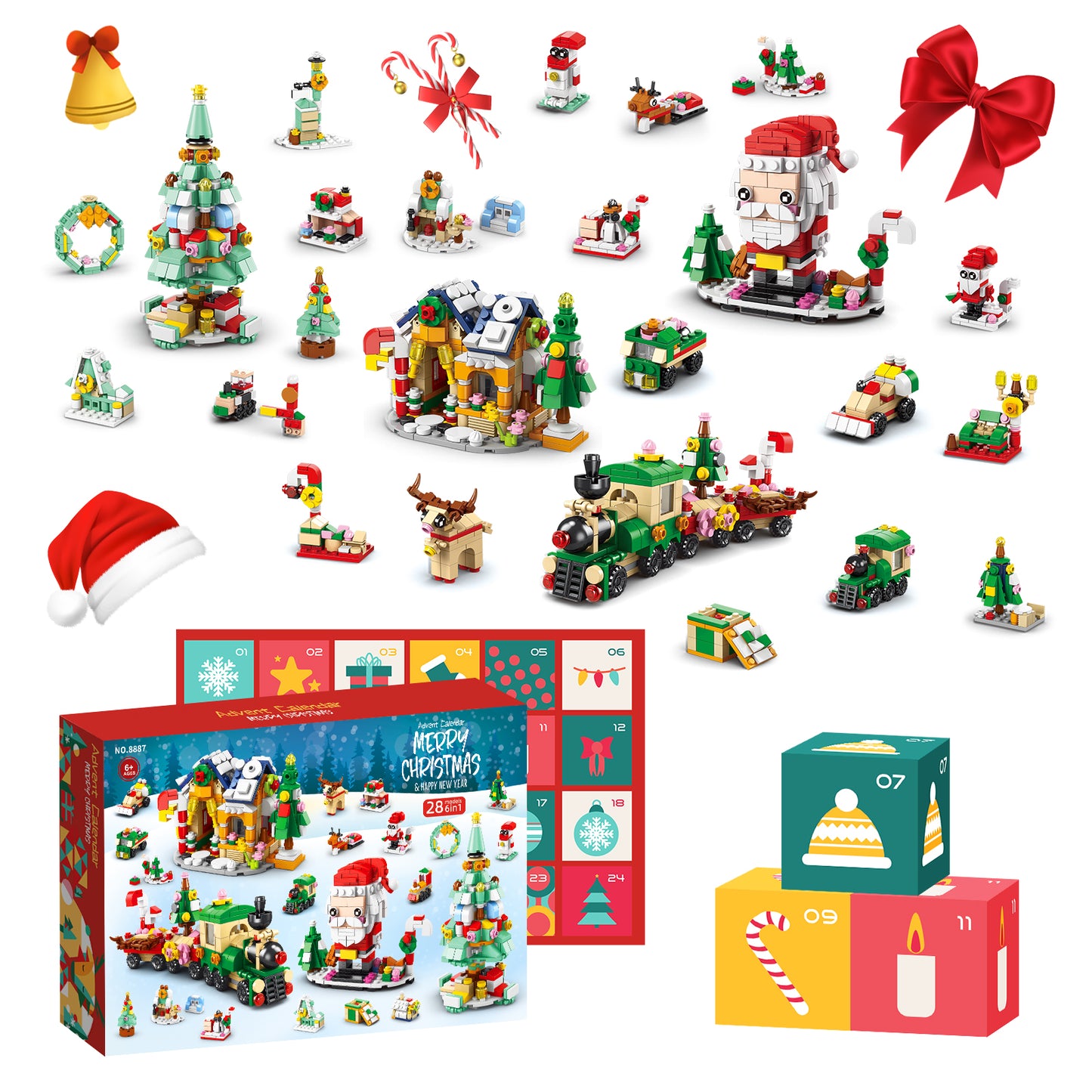 Advent Calender 2024 Building Blocks Set-24 Day Christmas Countdown(1122 PCS)