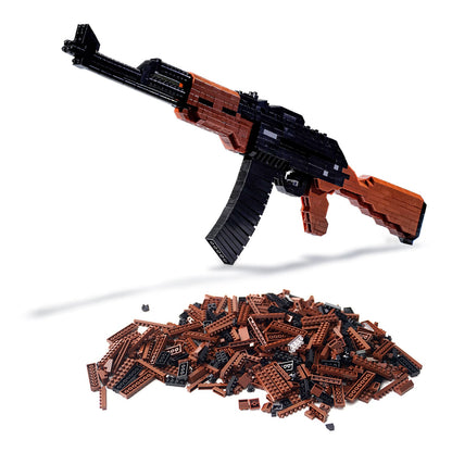 Building Blocks Gun Set 630 PCS Mini Bricks,1:3 AK-47 Model Gun