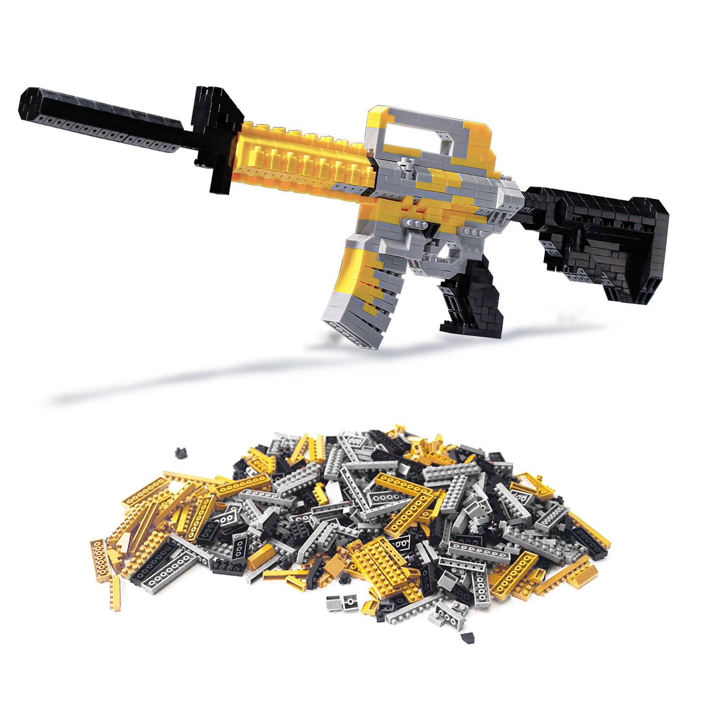 Building Blocks Gun Set,1:3 M41-S Model Gun of Mini Bricks