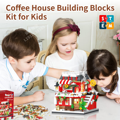 youeefy Bulding Block Christmas,651PCS (Coffee Shop)