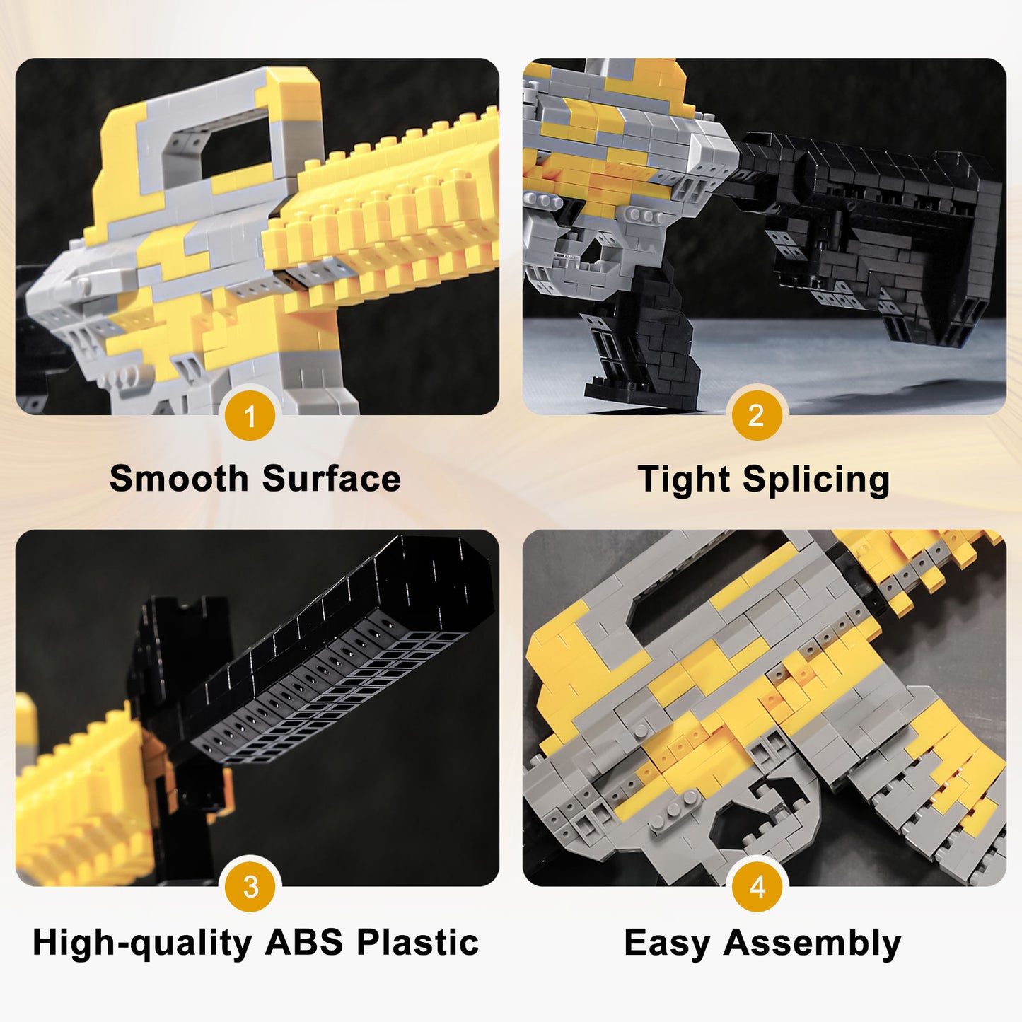 Building Blocks Gun Set,1:3 M41-S Model Gun of Mini Bricks