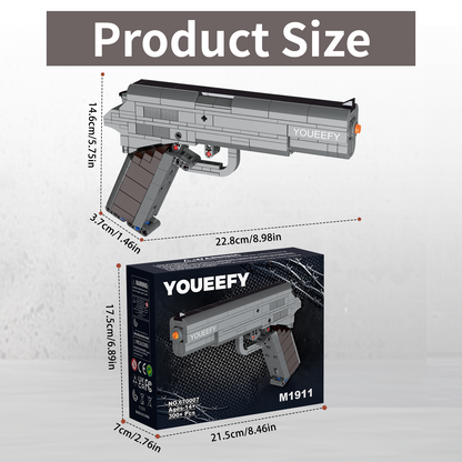 1:1 M1911 Model Pistol Building Blocks Set