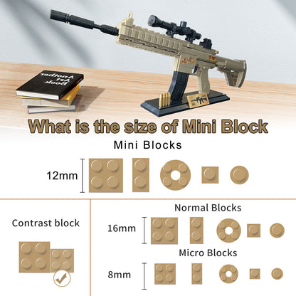 1:1 Building Blocks Gun Set,M416 Model Gun of Mini Bricks