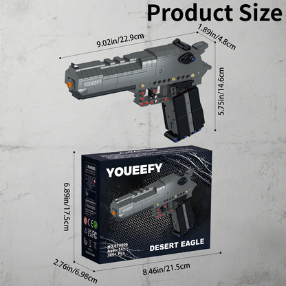 1:1 Desert Eagle Model Pistol Building Bricks Gun Kit