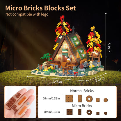 2151PCS Wood Cabin Building Blocks Set with Light