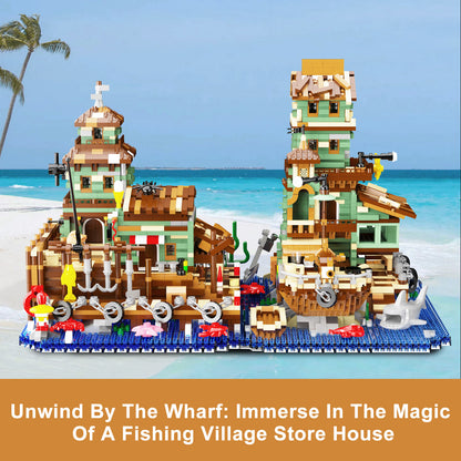 Fishing Village Store House Building Blocks Set